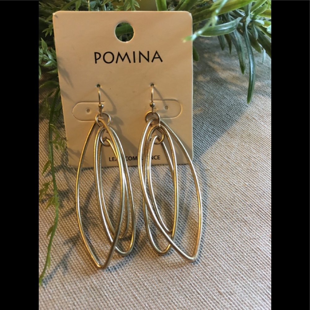 Pomona Earrings hook/dangle style in gold tone NWT